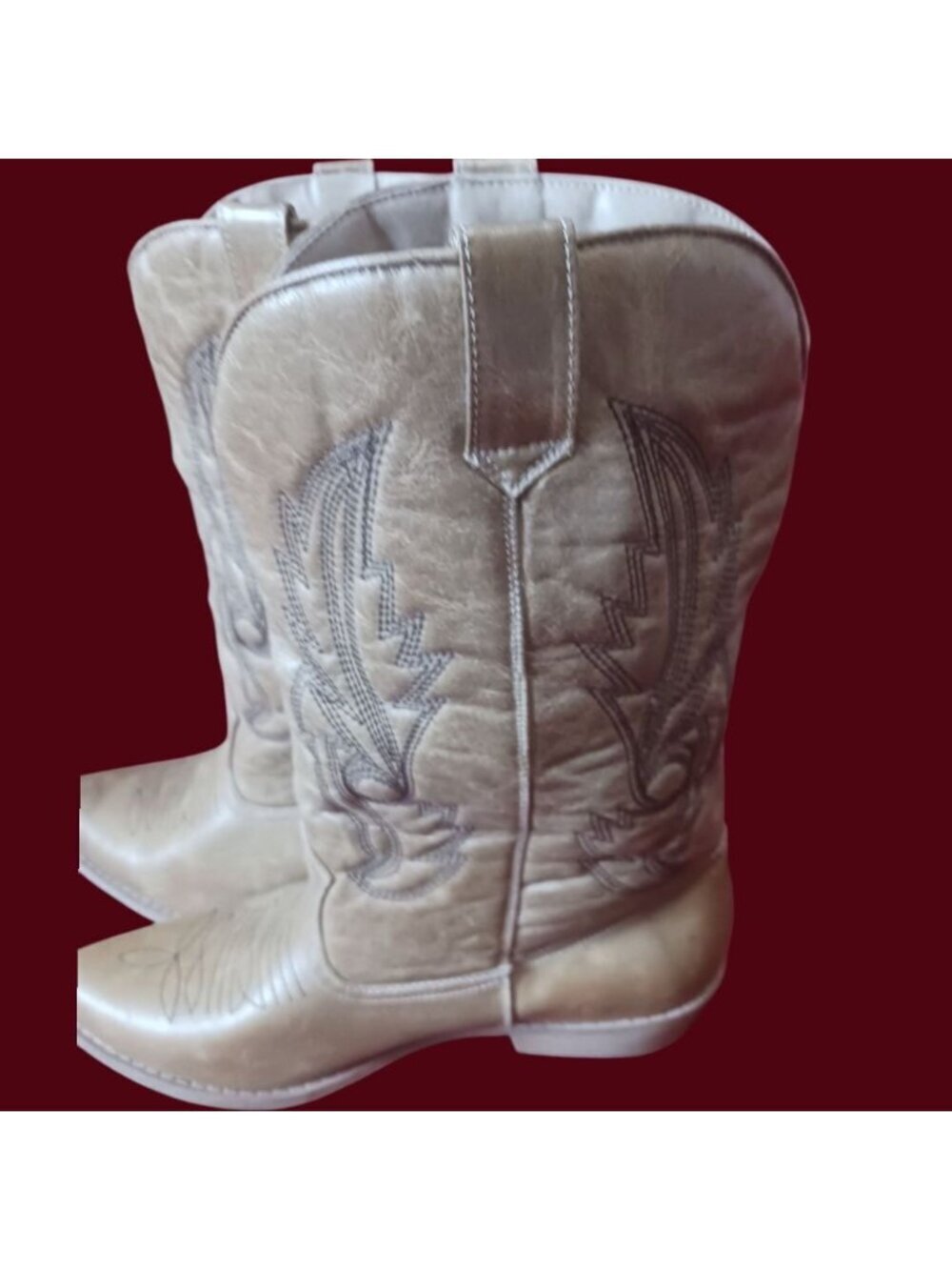 Coconuts Western Stitching Style Leather Cowboy Boots Women’s Size 11M - Picture 9 of 14